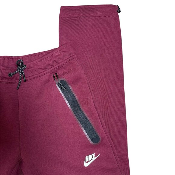 Nike Sportswear Tech Fleece Straight Jogger Pants Maroon Mens Size XS Zip Gym - Picture 5 of 8